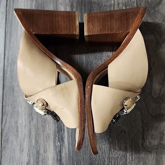 Loeffler Randall Women's Beige Slip-On Platform Open Toe Shoes Size 6B - Picture 6 of 9